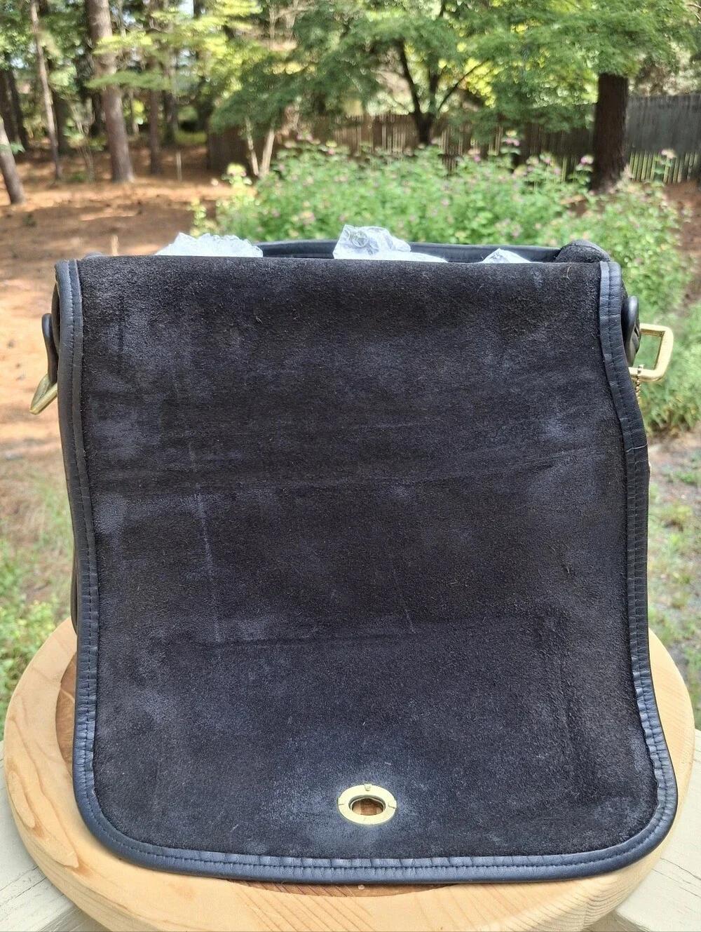 Vintage 1970's Coach Black Leather Stewardess Bag Made In NYC # 9525